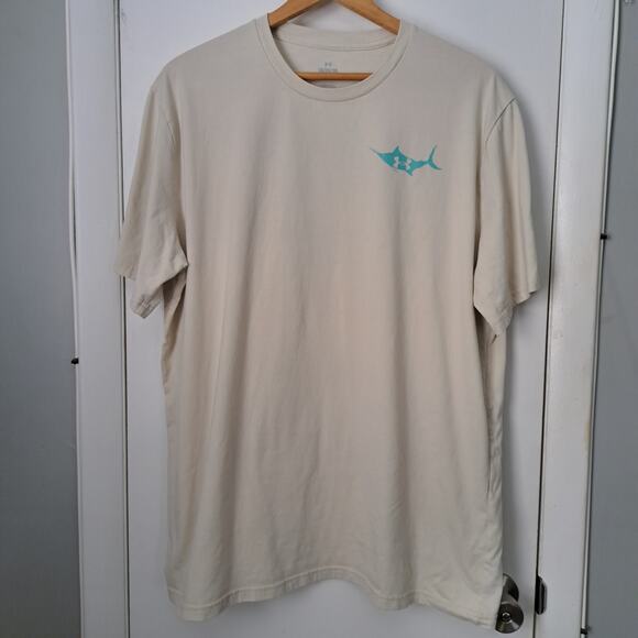 Under Armour Marlin Tan Men's XXL Fishing  Outdoor Boating T-Shirt - Picture 2 of 5